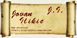 Jovan Ilikić vizit kartica